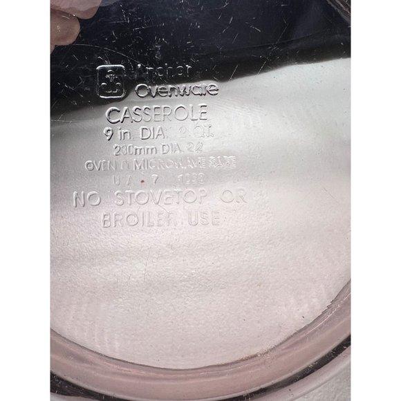 Vintage Anchor Hocking Lavender Double Handled Casserole/Mixing Bowl 9" - Picture 2 of 3